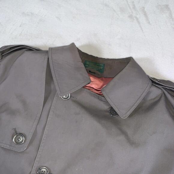 Hill & Archer Long‎ Trench Coat Double Breasted Zip Out Lining Brown Size 44R - Picture 2 of 15